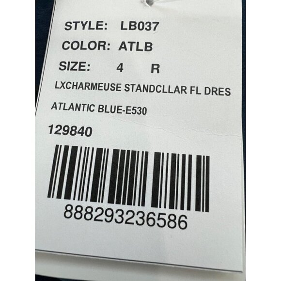 New Lovely Size 4 High Neck Backless Maxi Dress w/Slim Belt Atlantic Blue *Stain - Picture 15 of 16